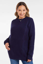Sweater Mujer Calado Azul