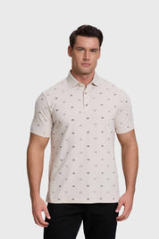 Polera Hombre Mini Print Beige