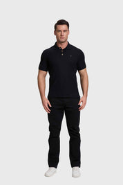 POLERA HOMBRE PIQUE BÁSICA LISA NEGRO FSP