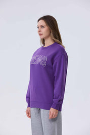 Polerón Mujer Tachas Morado