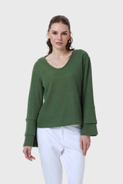 Sweater Mujer Manga Vuelo Verde