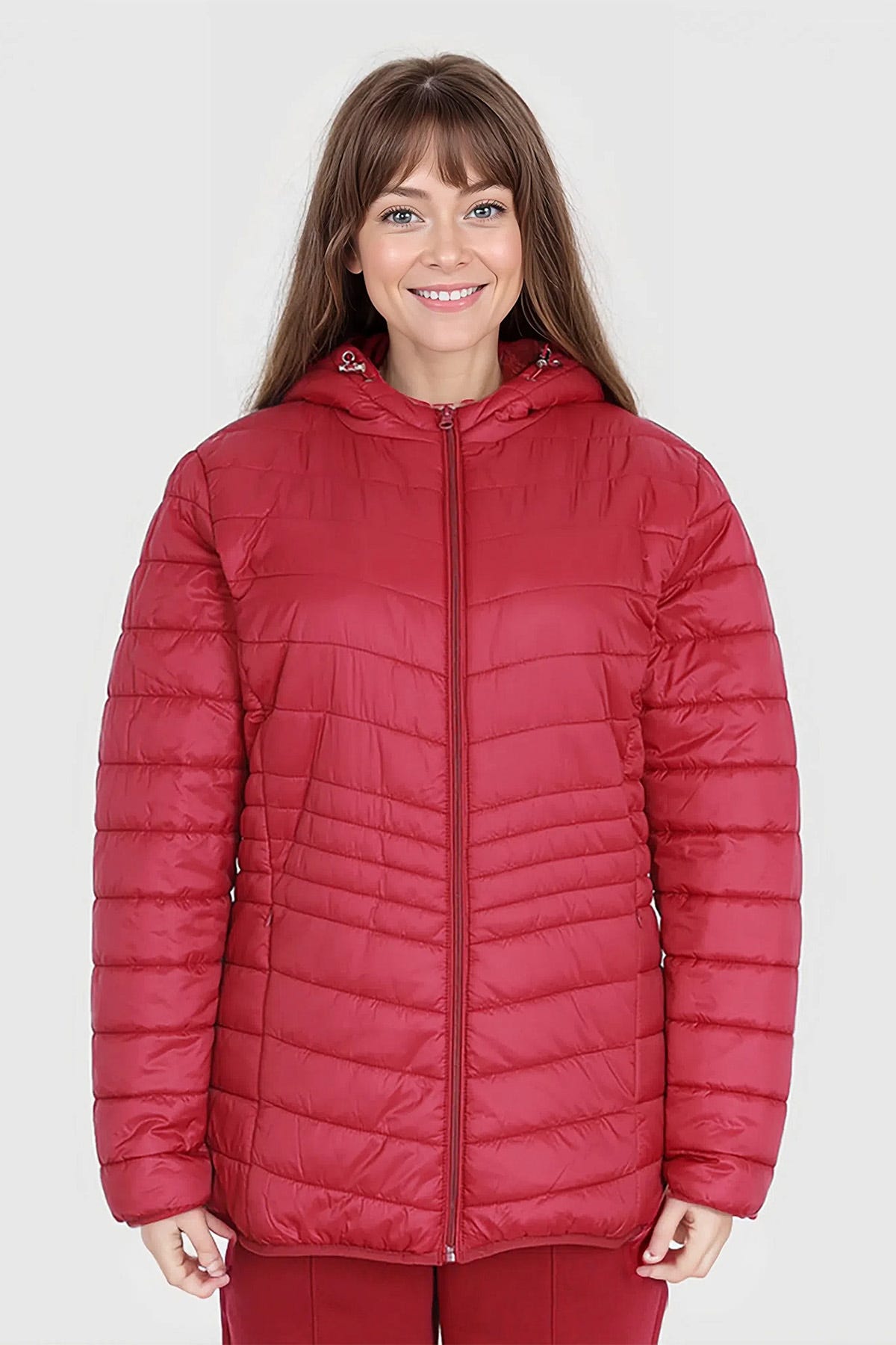 Parka Mujer Con Chiporro Guinda