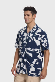 Camisa Hombre Print Azul