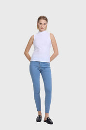 Polera Mujer Rib Blanco
