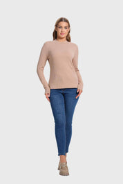 Polera Mujer Rib Taupe
