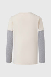 POLERA NIÑO DOBLE MANGA BÁSICA CRUDO II
