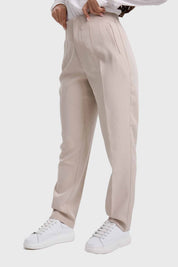 Pantalón Mujer Tiro Alto Sastrero Arena