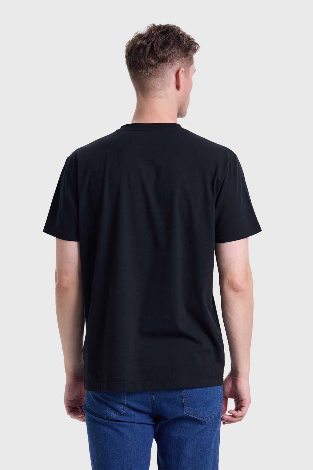 Polera Hombre Cuello V Básica Negro