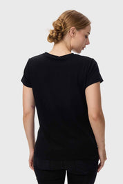 Polera Mujer Básica Print Negro / Gris