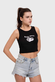 Polera Mujer Bordado Negro