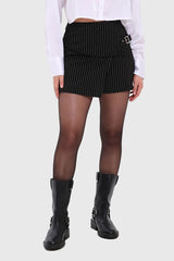 Falda Mujer Listada Negro
