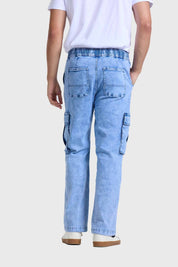 Jeans Hombre Doble Cargo Azul