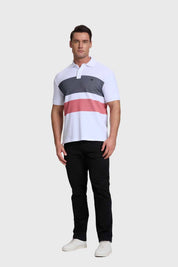Polera Hombre Franjas Tropical Rojo