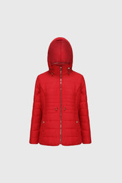 Parka Mujer Gorro Escondido Rojo