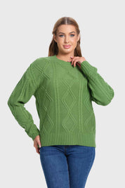 Sweater Mujer Trenzado Verde