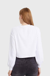 Sweater Mujer Crop Blanco