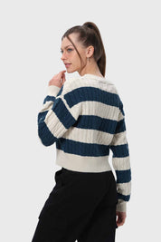 Sweater Mujer Rayas Verde