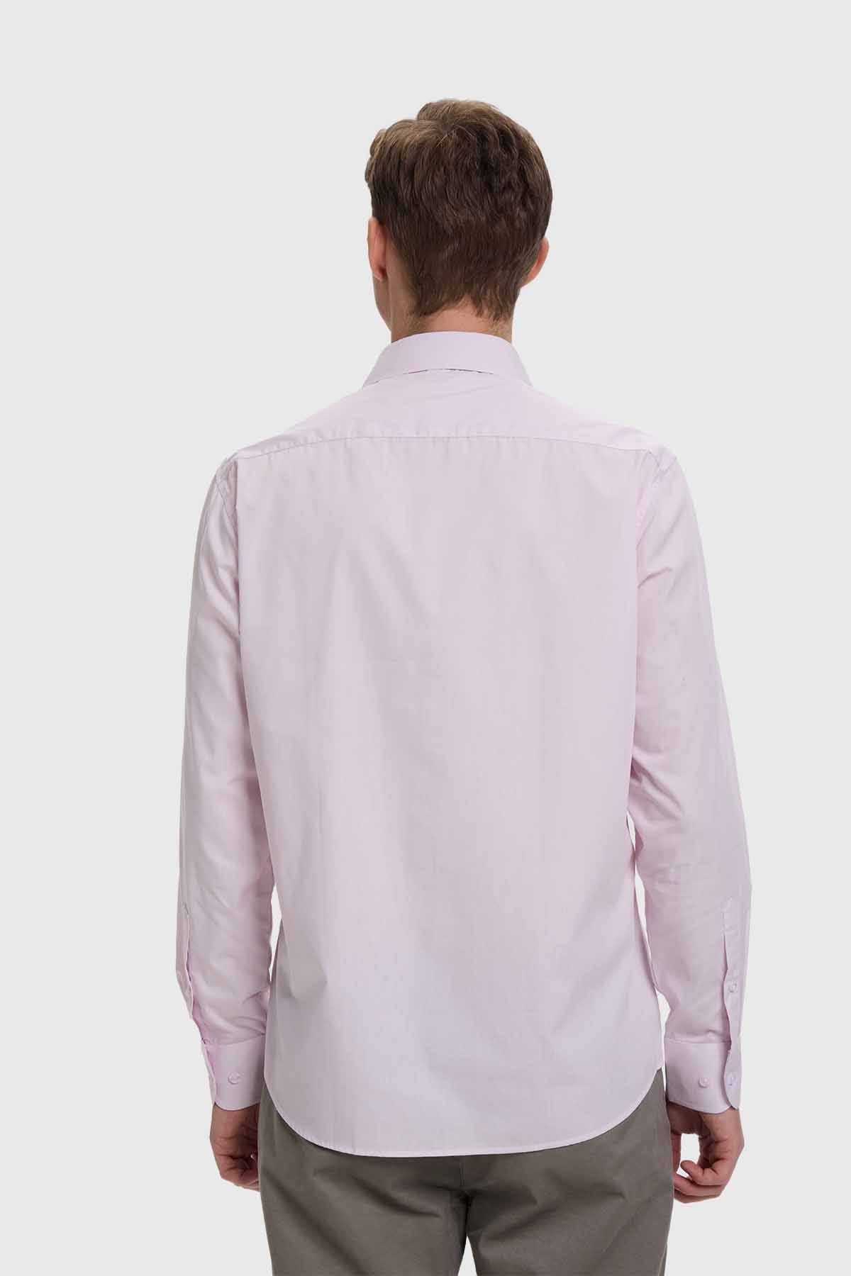 Camisa Hombre Cuello Italiano Lila