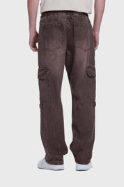 Jeans Hombre Cargo Recto Café