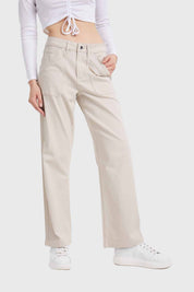 Jeans Mujer Recto Crudo