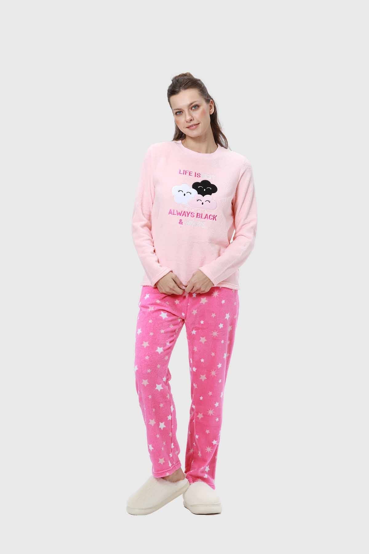 PIJAMA MUJER POLAR ROSADO FSP