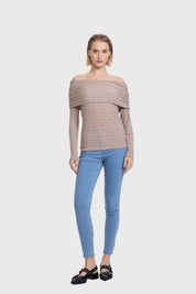 Polera Mujer C/Bardot Doblado Arena
