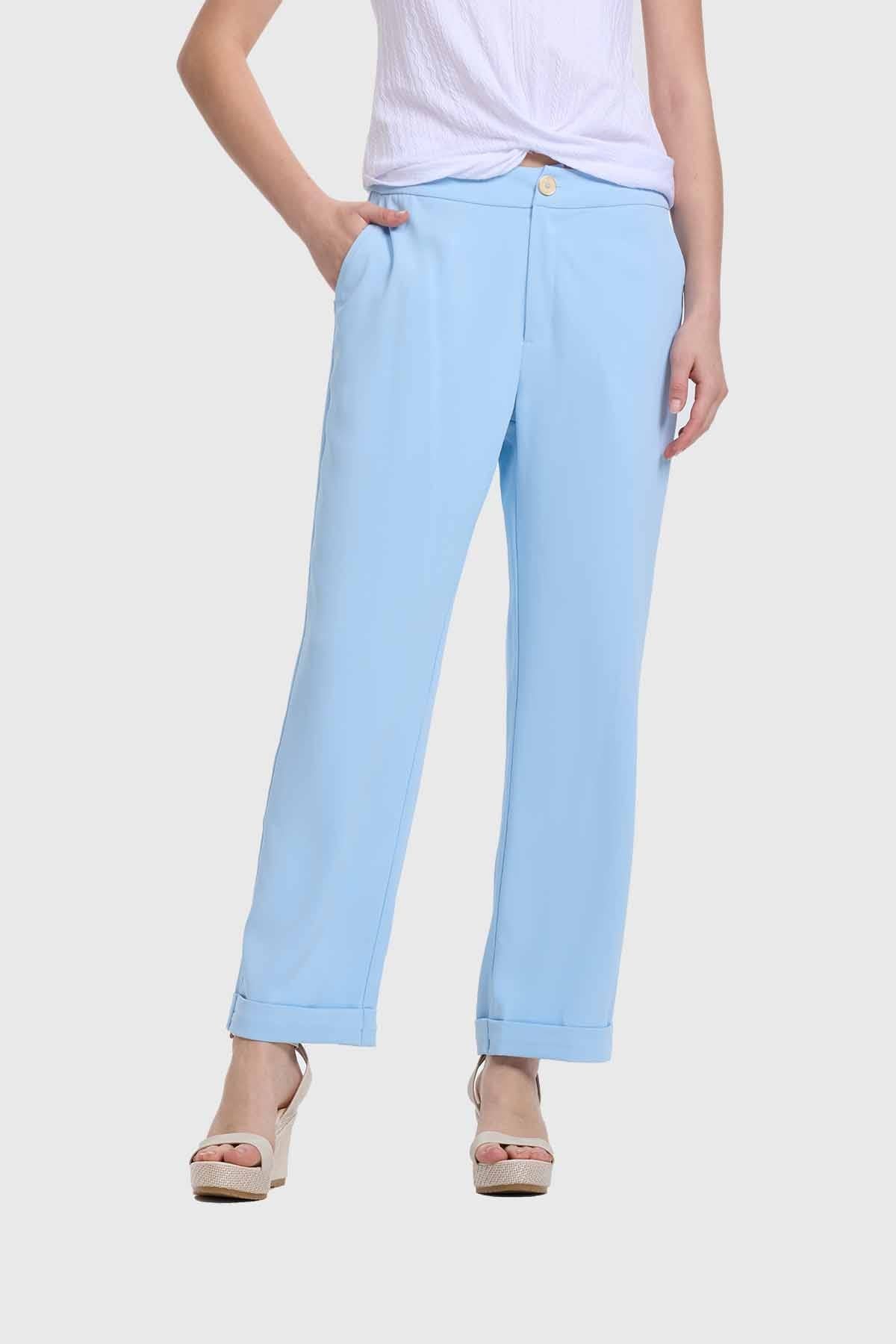 Pantalón Mujer Sastrero Celeste