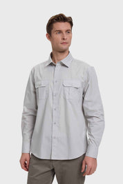 Camisa Hombre Doble Bolsillo Gris