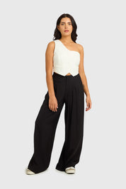 Pantalón Mujer Sastre Fluido Negro