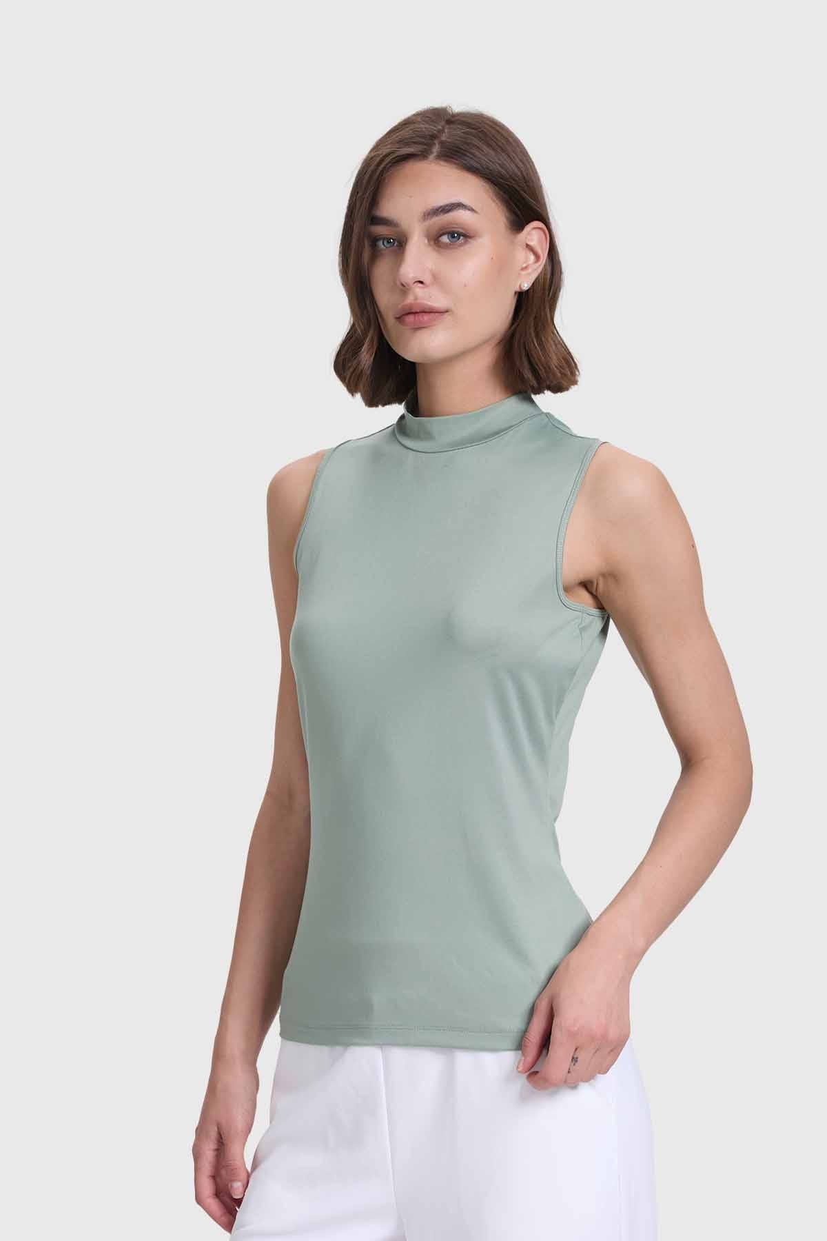Polera Mujer Elasticada Verde
