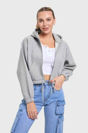 Polerón Mujer Crop Gris