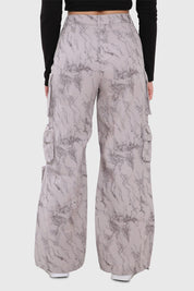 Pantalón Mujer Cargo Manchado Gris