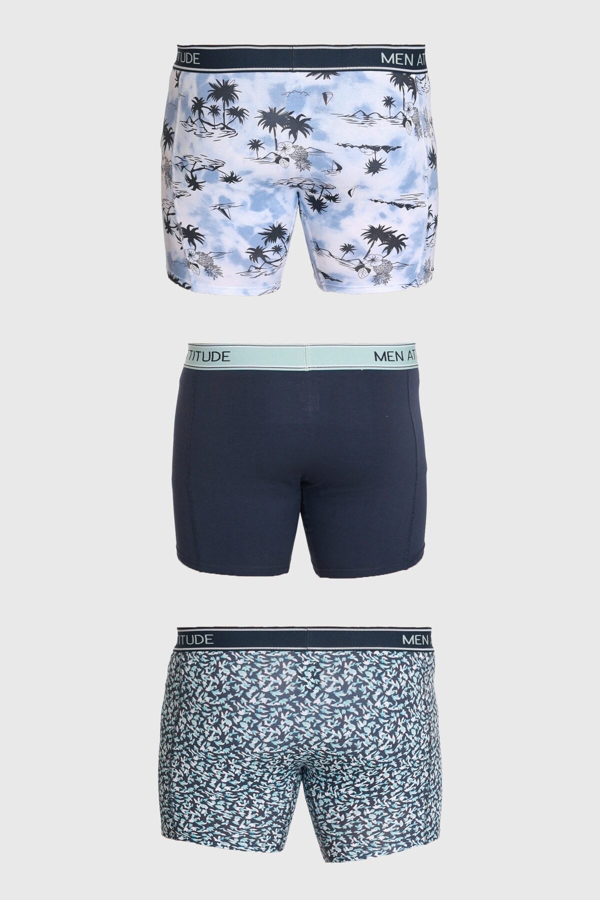 Boxer Hombre Tripack Estampado Azul