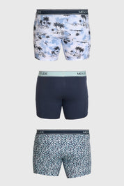 Boxer Hombre Tripack Estampado Azul