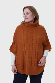 Sweater Mujer Poncho Camel