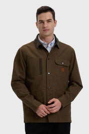 CHAQUETA HOMBRE CON CUELLO VERDE MILITAR