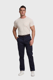 Pantalón Hombre Chino Cinturón Azul