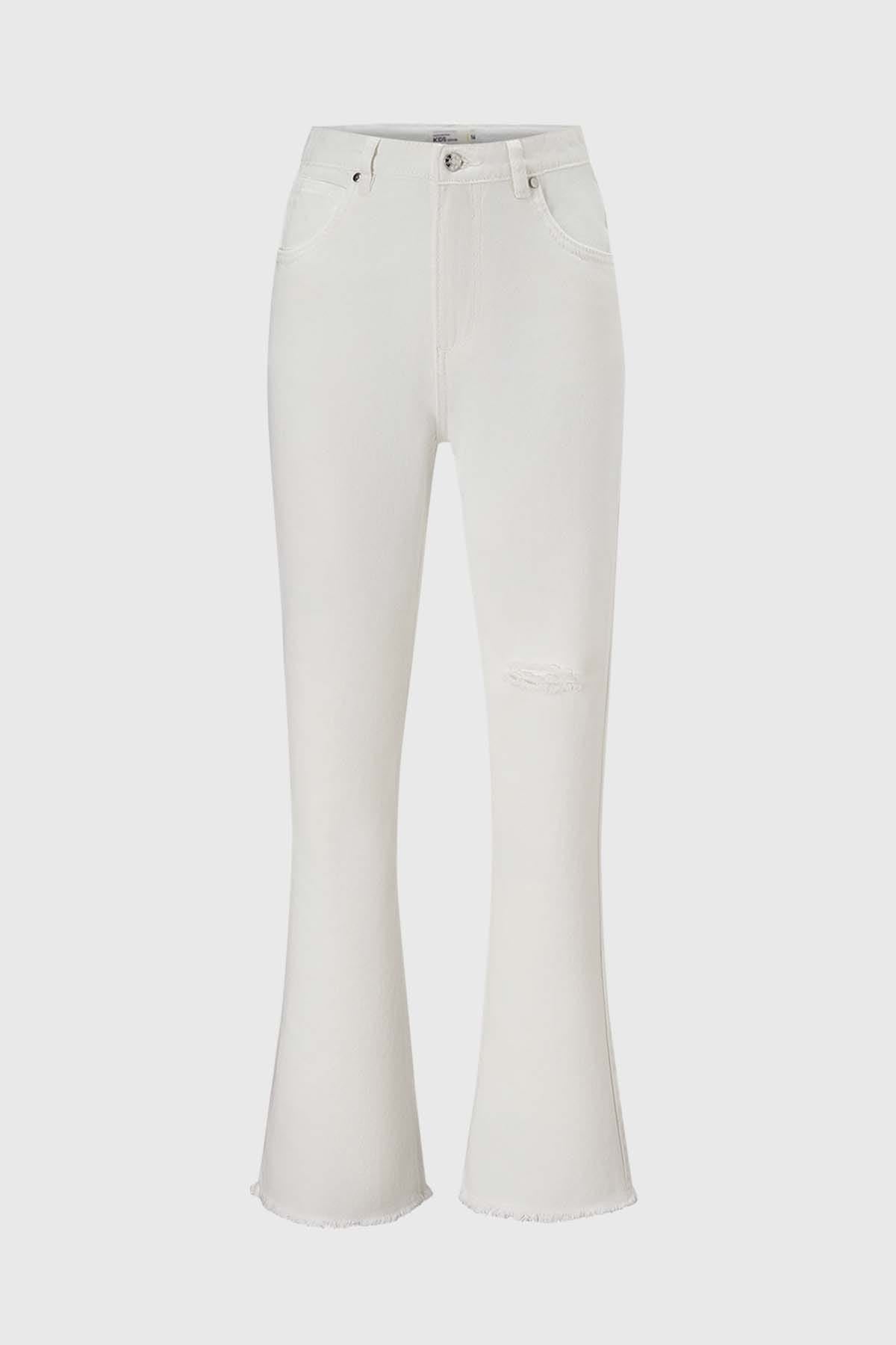 JEANS NIÑA CON CORTES BLANCO