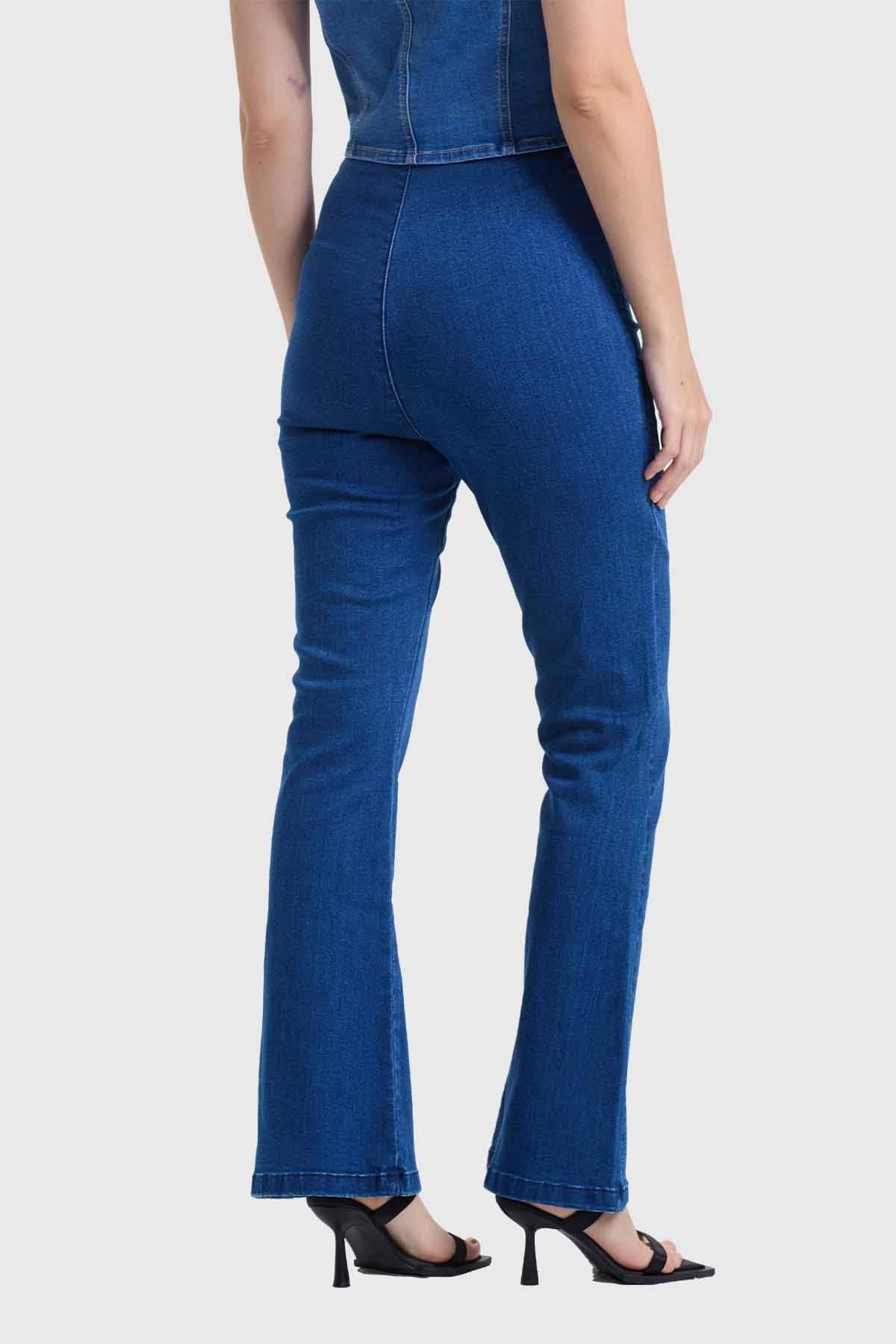 Jeans Mujer Flare Jeggins Azul