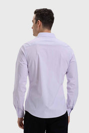 Camisa Hombre Slim Fit Rayas Lila