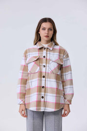 Sobrecamisa Mujer Leñadora Beige
