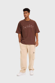 Polera Hombre Bordado Chocolate