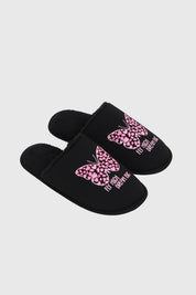 Pantufla Mujer Peludo Print Negro