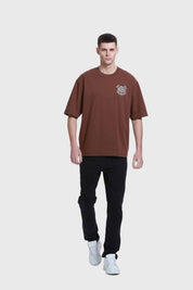 Polera Hombre Doble Print Chocolate