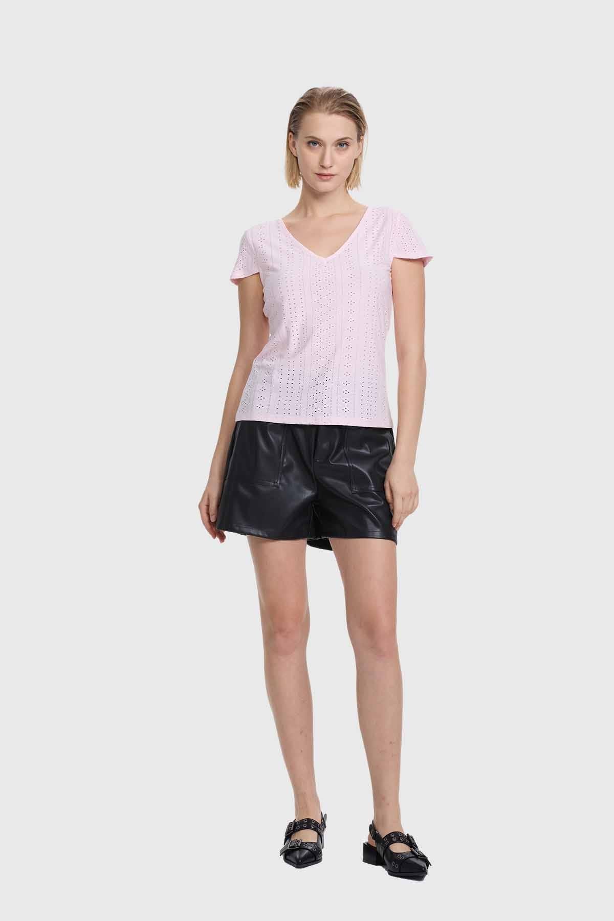 Polera Mujer Espalda Rebajada Rosado