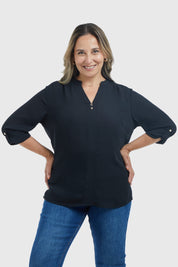Blusa Mujer Estampado Negro