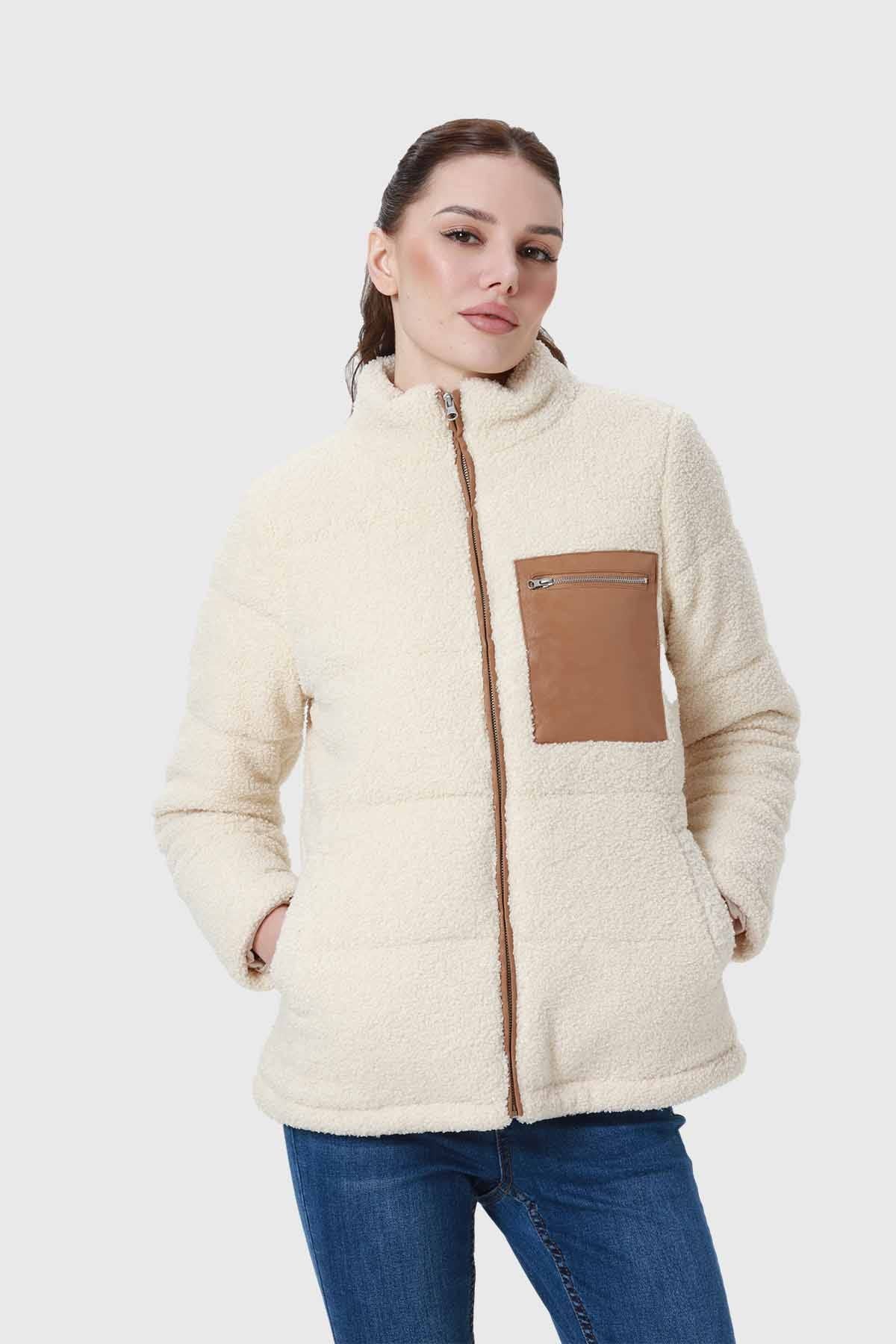 POLAR MUJER TIPO CHAQUETA PUFFA ARENA