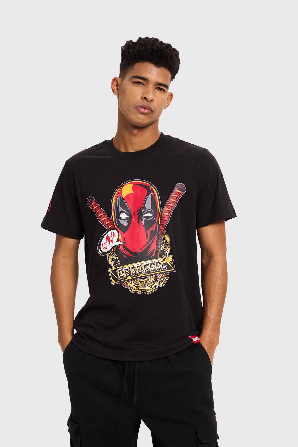 Polera Hombre Deadpool Negro