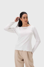 Polera Mujer Rib Crudo