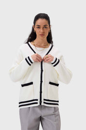 Sweater Mujer Abierto Blanco